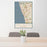 24x36 Encinitas California Map Print Portrait Orientation in Woodblock Style Behind 2 Chairs Table and Potted Plant