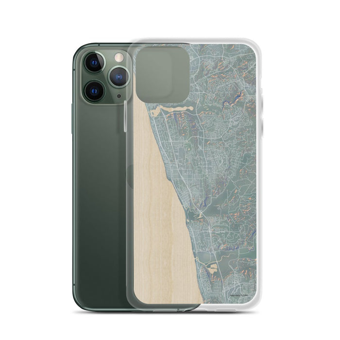 Custom Encinitas California Map Phone Case in Afternoon