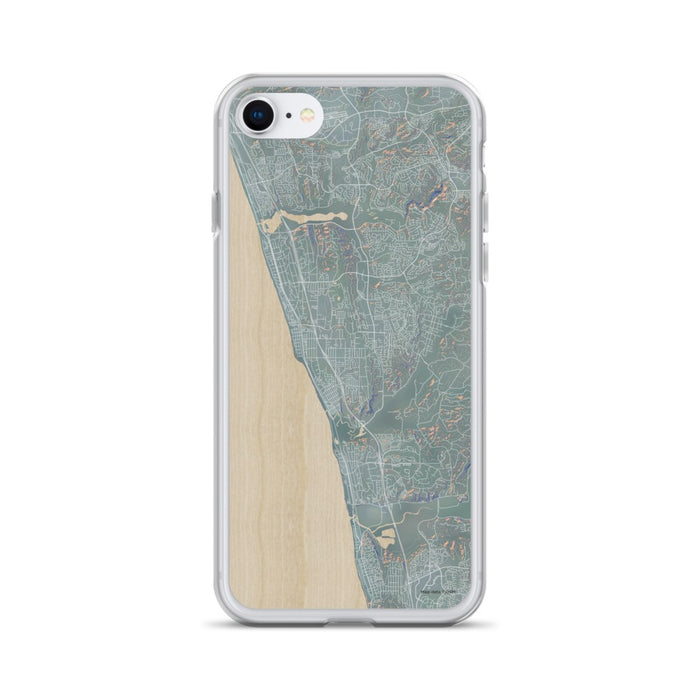 Custom iPhone SE Encinitas California Map Phone Case in Afternoon