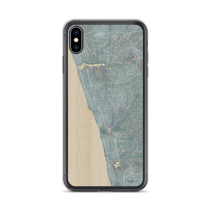 Custom iPhone XS Max Encinitas California Map Phone Case in Afternoon