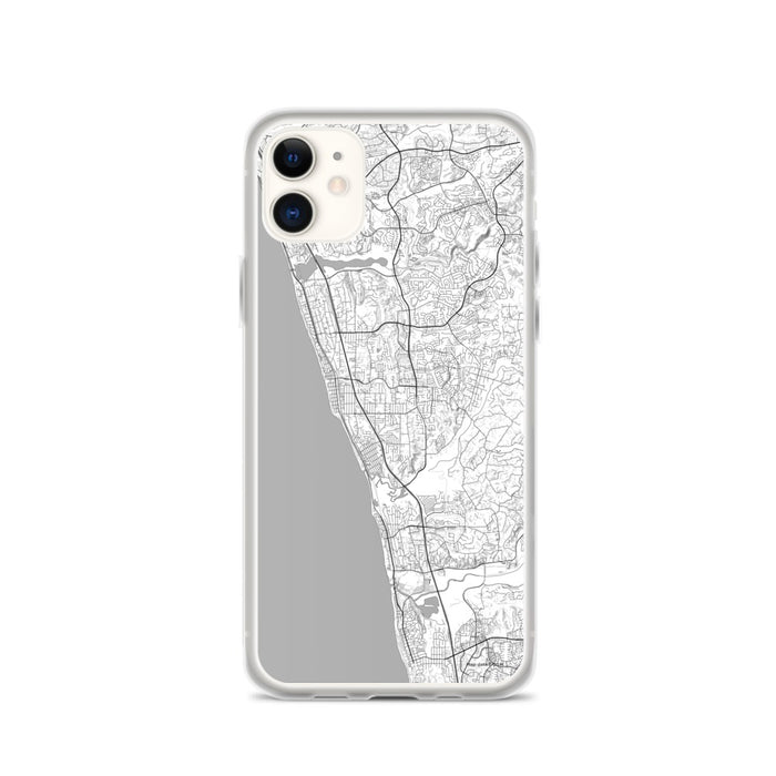 Custom iPhone 11 Encinitas California Map Phone Case in Classic