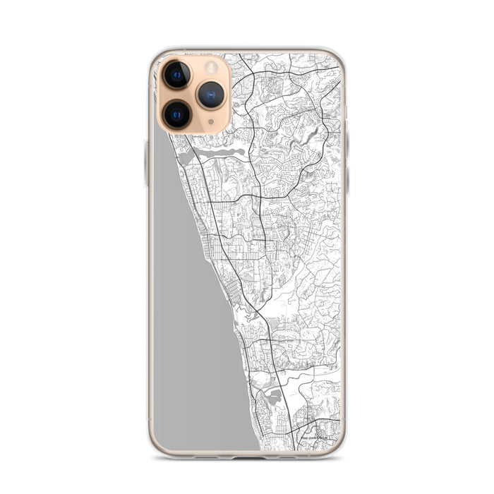 Custom iPhone 11 Pro Max Encinitas California Map Phone Case in Classic