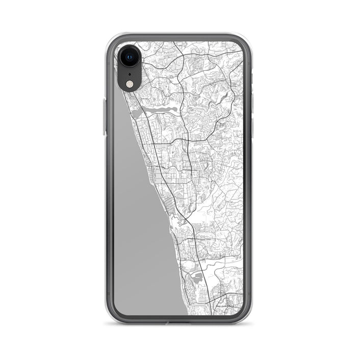 Custom iPhone XR Encinitas California Map Phone Case in Classic