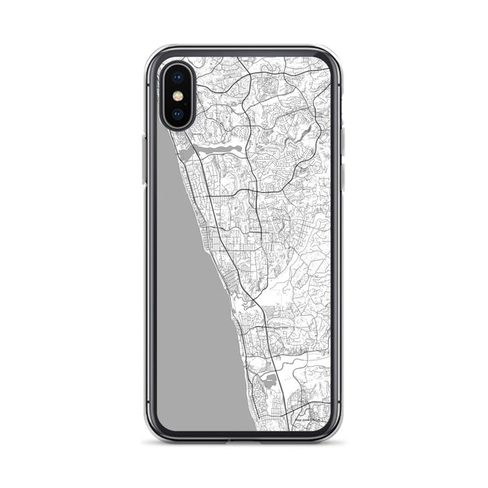 Custom iPhone X/XS Encinitas California Map Phone Case in Classic