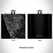 Rendered View of Encinitas California Map Engraving on 6oz Stainless Steel Flask in Black