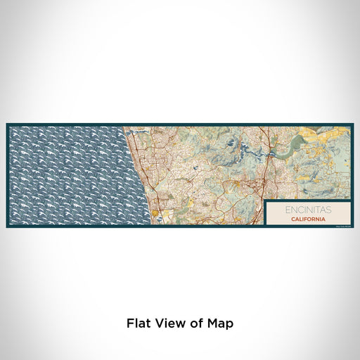 Flat View of Map Custom Encinitas California Map Enamel Mug in Woodblock