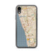 Custom iPhone XR Encinitas California Map Phone Case in Woodblock