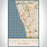 Encinitas California Map Print Portrait Orientation in Woodblock Style With Shaded Background