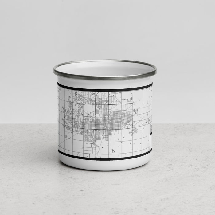 Front View Custom Enid Oklahoma Map Enamel Mug in Classic