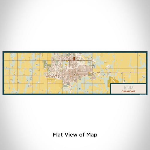 Flat View of Map Custom Enid Oklahoma Map Enamel Mug in Woodblock