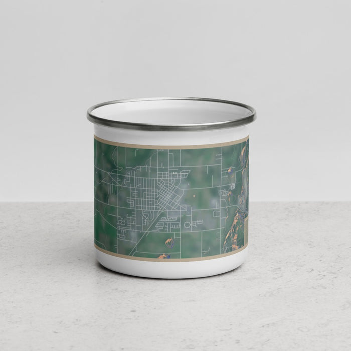 Front View Custom Enumclaw Washington Map Enamel Mug in Afternoon