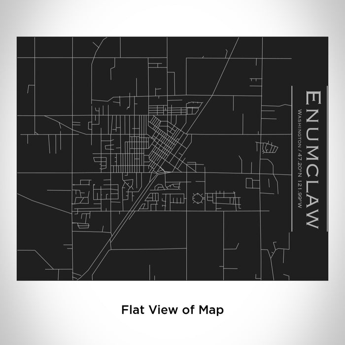 Rendered View of Enumclaw Washington Map Engraving on 20oz Stainless Steel Insulated Bottle with Bamboo Top in Black
