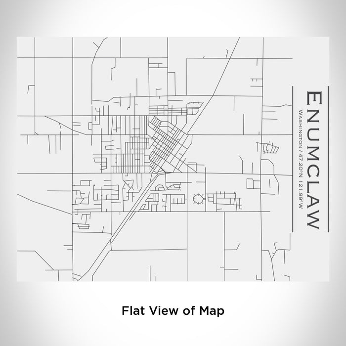 Rendered View of Enumclaw Washington Map Engraving on 20oz Stainless Steel Insulated Bottle with Bamboo Top in White
