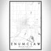 Enumclaw Washington Map Print Portrait Orientation in Classic Style With Shaded Background
