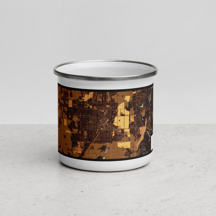 Front View Custom Enumclaw Washington Map Enamel Mug in Ember