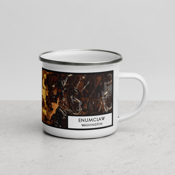 Right View Custom Enumclaw Washington Map Enamel Mug in Ember