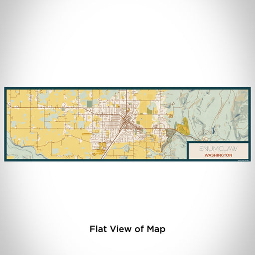 Flat View of Map Custom Enumclaw Washington Map Enamel Mug in Woodblock