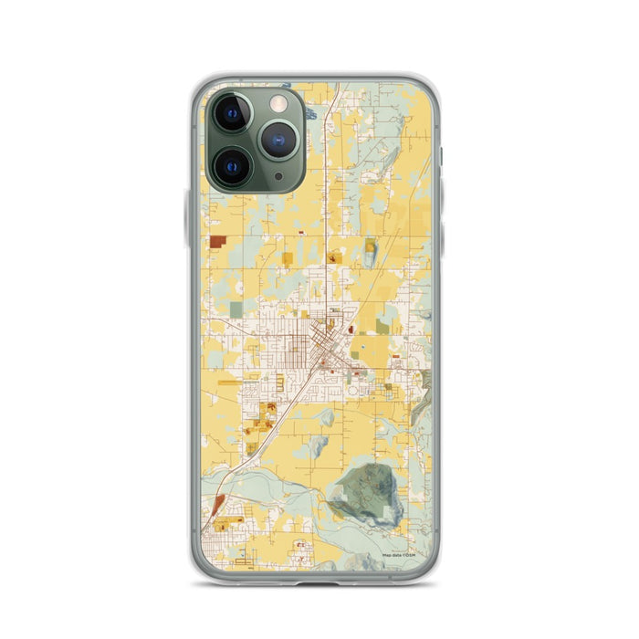 Custom iPhone 11 Pro Enumclaw Washington Map Phone Case in Woodblock