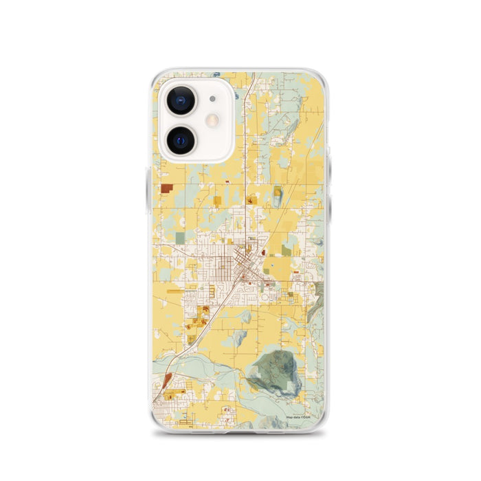 Custom iPhone 12 Enumclaw Washington Map Phone Case in Woodblock