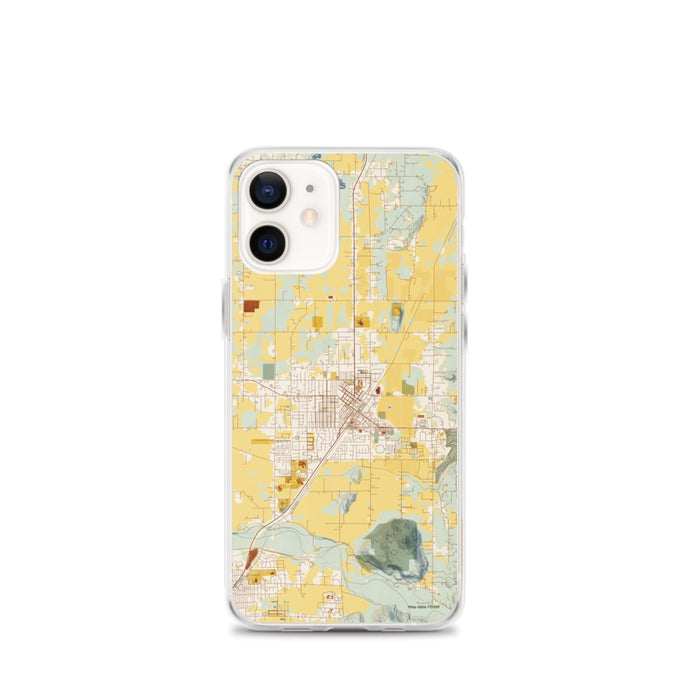 Custom iPhone 12 mini Enumclaw Washington Map Phone Case in Woodblock