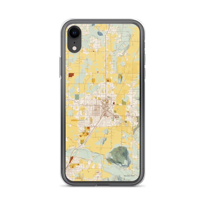 Custom iPhone XR Enumclaw Washington Map Phone Case in Woodblock