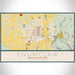 Enumclaw Washington Map Print Landscape Orientation in Woodblock Style With Shaded Background
