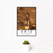 12x18 Erie Colorado Map Print Portrait Orientation in Ember Style With Small Cactus Plant in White Planter