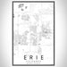 Erie Colorado Map Print Portrait Orientation in Classic Style With Shaded Background