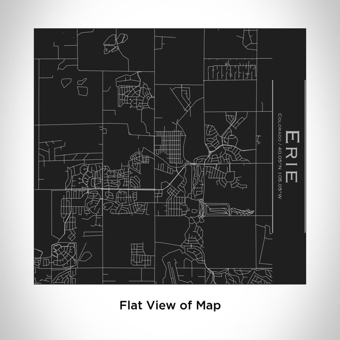 Rendered View of Erie Colorado Map Engraving on 17oz Stainless Steel Insulated Tumbler in Black