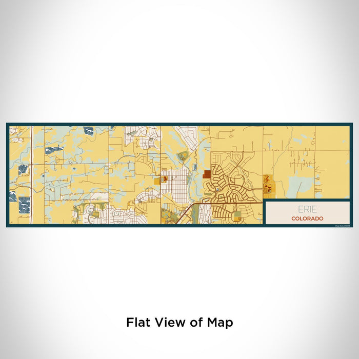 Flat View of Map Custom Erie Colorado Map Enamel Mug in Woodblock
