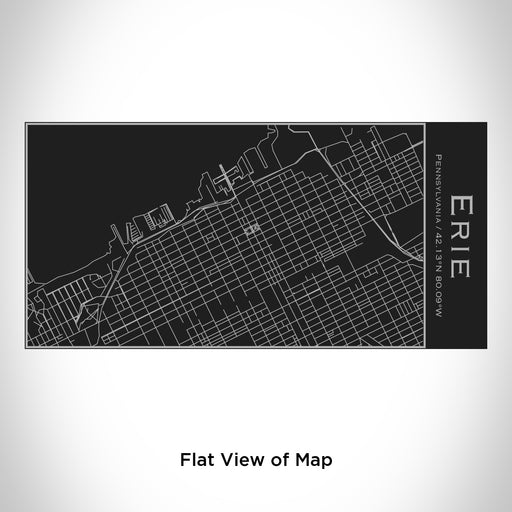 Rendered View of Erie Pennsylvania Map Engraving on 17oz Stainless Steel Insulated Cola Bottle in Black