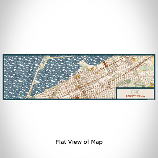 Flat View of Map Custom Erie Pennsylvania Map Enamel Mug in Woodblock