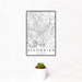 12x18 Escondido California Map Print Portrait Orientation in Classic Style With Small Cactus Plant in White Planter