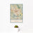 12x18 Escondido California Map Print Portrait Orientation in Woodblock Style With Small Cactus Plant in White Planter