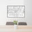 24x36 Escondido California Map Print Lanscape Orientation in Classic Style Behind 2 Chairs Table and Potted Plant