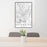 24x36 Escondido California Map Print Portrait Orientation in Classic Style Behind 2 Chairs Table and Potted Plant
