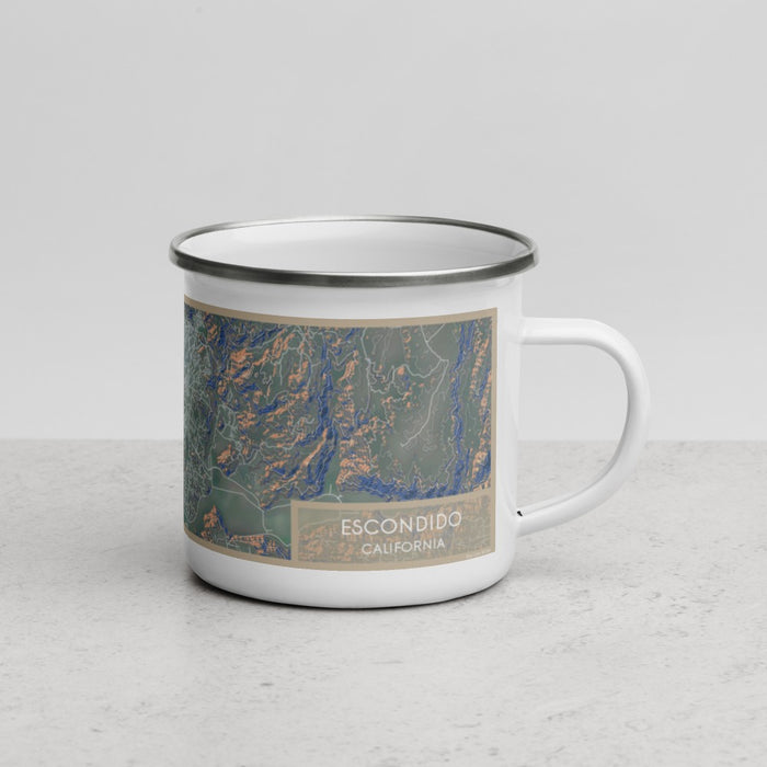 Right View Custom Escondido California Map Enamel Mug in Afternoon