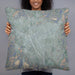 Person holding 22x22 Custom Escondido California Map Throw Pillow in Afternoon