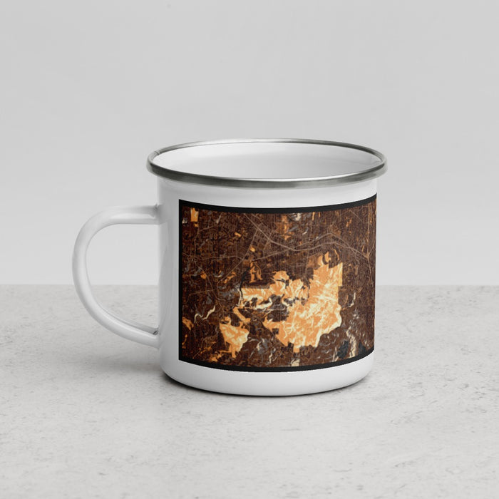 Left View Custom Escondido California Map Enamel Mug in Ember