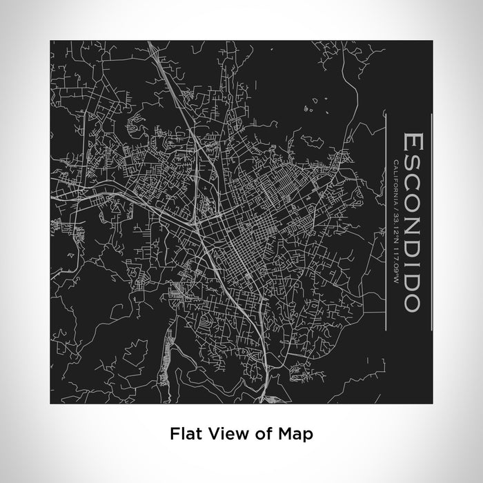 Rendered View of Escondido California Map Engraving on 17oz Stainless Steel Insulated Tumbler in Black