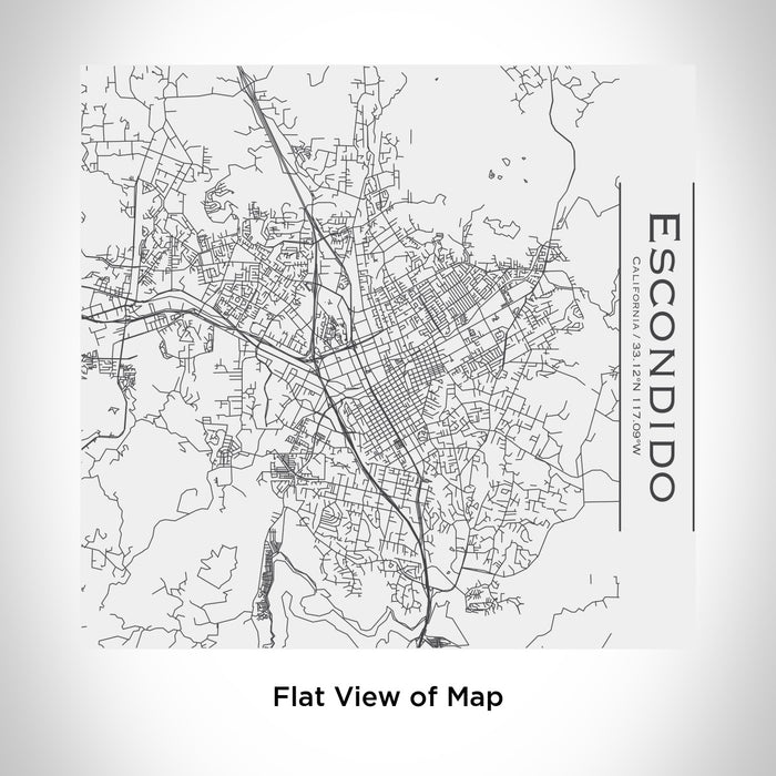 Rendered View of Escondido California Map Engraving on 17oz Stainless Steel Insulated Tumbler in White