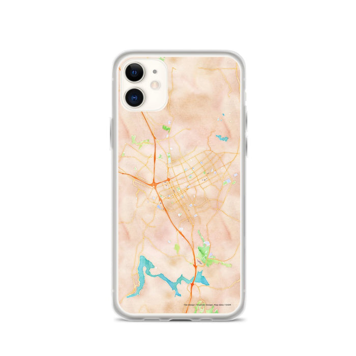 Custom iPhone 11 Escondido California Map Phone Case in Watercolor