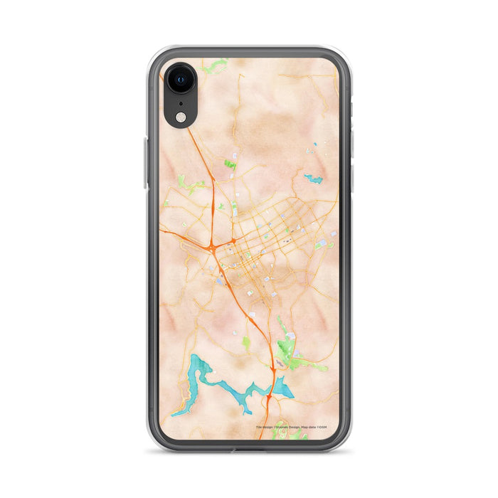 Custom iPhone XR Escondido California Map Phone Case in Watercolor