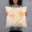 Person holding 18x18 Custom Escondido California Map Throw Pillow in Watercolor
