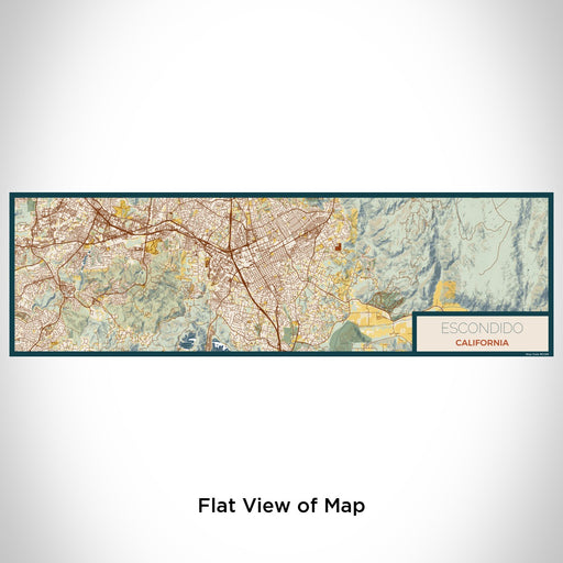 Flat View of Map Custom Escondido California Map Enamel Mug in Woodblock