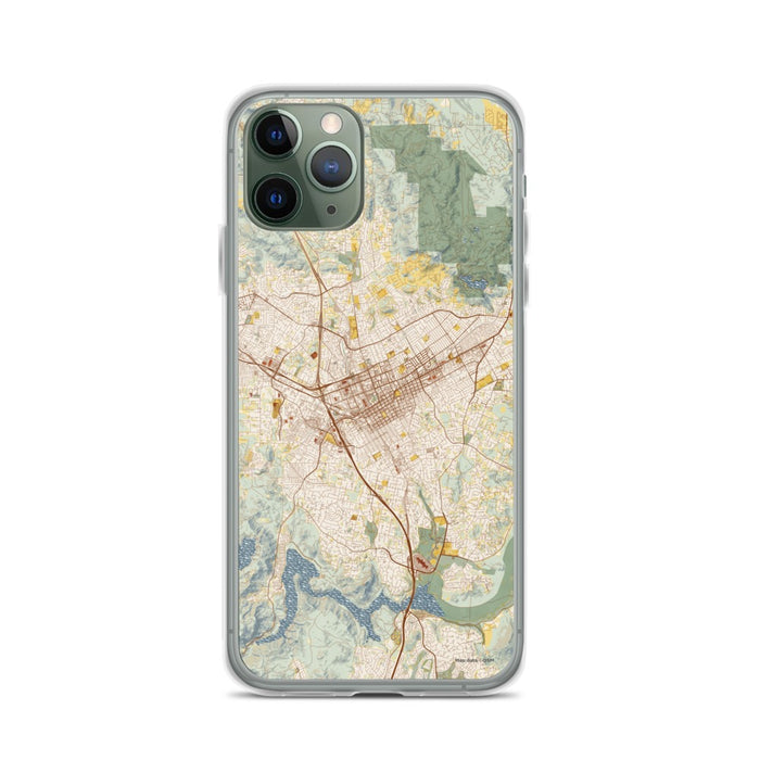Custom iPhone 11 Pro Escondido California Map Phone Case in Woodblock