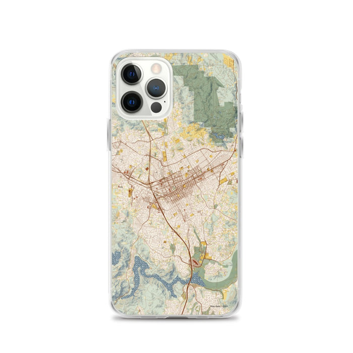 Custom iPhone 12 Pro Escondido California Map Phone Case in Woodblock