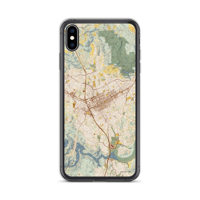 Custom iPhone XS Max Escondido California Map Phone Case in Woodblock