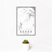 12x18 Essex Massachusetts Map Print Portrait Orientation in Classic Style With Small Cactus Plant in White Planter
