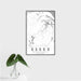 16x24 Essex Massachusetts Map Print Portrait Orientation in Classic Style With Tropical Plant Leaves in Water